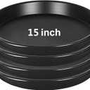 4 Pack 15 Inch Plant Saucer Plastic Plant Saucer Drip Trays Plant Saucers for Indoors Outdoor Plant (15 inch 4Pack) Black