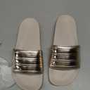 adidas Unisex-Adult Adilette Shower, Champagne Metallic/Champagne Metallic/Putty Mauve, 10