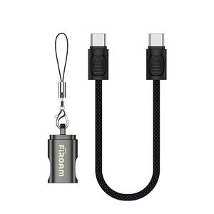 FiRoam PowerPal USB-C Cable, 60W Fast Charging, 0.65ft Keychain Design, Zinc Alloy Connector, Charging Cables for 1Phone17/16/15 Series, Samsung Galaxy Series, Google Pixel (Dual Black Pack)