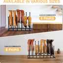 Housen Solutions Boot Rack Organizer for Tall Boots, 8 Pairs Metal Free Standing Shoe Boots Rack, Black Shoes Boot Organizer Holder Stand for Closet, Entryway, Garage, Porch, Hallway