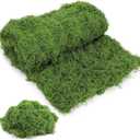 Fake Moss for Crafts 39" x 39" Faux Moss Mat with Base Fabric for Plants and100g Decorative Artificial Moss Green Faux Grass for Planters Crafts DIY Fairy Garden(Dark Green)