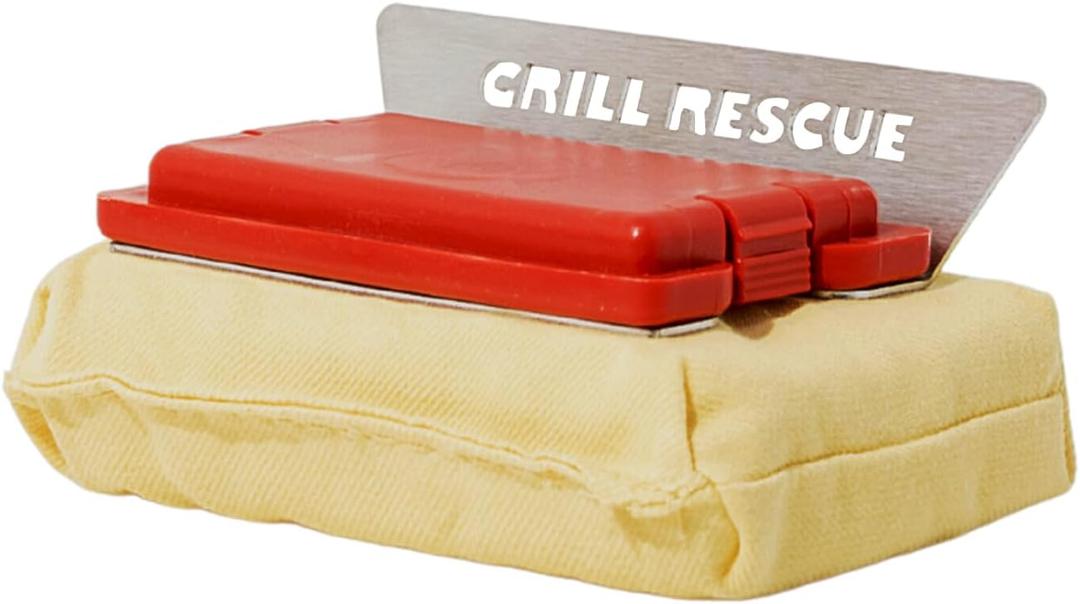 Grill Rescue Griddle Brush Bristle-Free, Heavy-Duty Griddle Cleaner for Flat Tops & BBQ Griddles | Heat Resistant, Safe for Nonstick Surfaces, Cast Iron & Stainless Steel (Griddle Head)