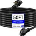 VEVOR 50 Amp Generator Extension Cord, 50FT, NEMA 6-50P to 6-50R SWT 6AWG | 250V 12500W Heavy Duty Power Cable, Welder Extension Cord, with Storage Bag, ETL Listed