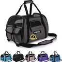 EliteField Soft Pet Carrier (Airline Approved) Soft Sided Dog Puppy Cat Carrier Travel Bag (X-Large: 21" L x 12" W x 13" H, Charcoal Gray)