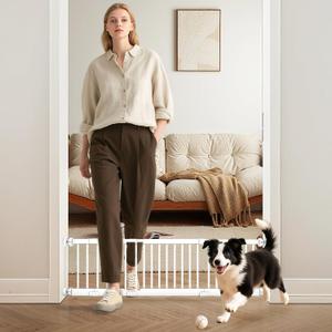 Metal Short Dog Gate, 13 Tall Puppy Small Pet Gate to Step Over, 17"- 44" Pressure Mount Indoor Outdoor Dog Gates with 4 Extension Kits, Small Puppy Gate for Doorways & Stairs