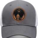Bigfoot Sasquatch Gifts, Snapback Trucker Hats Cap Leather Patch Big Foot Gifts for Dad Men Bigfoot Lovers (Gray)