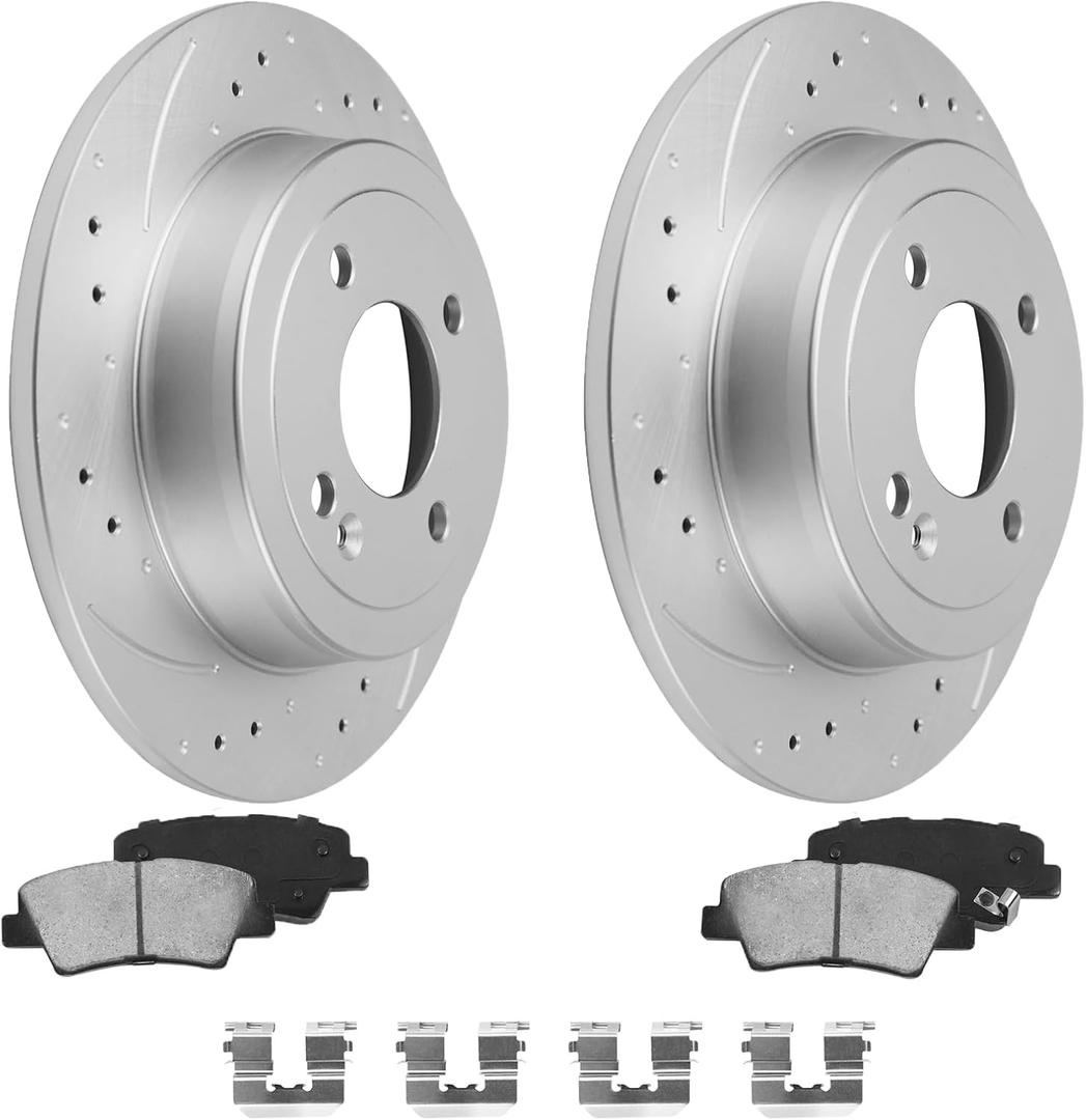 Rear Rotors Compatible with Accent [ 2012-2022 ] Brake Rotor Kit