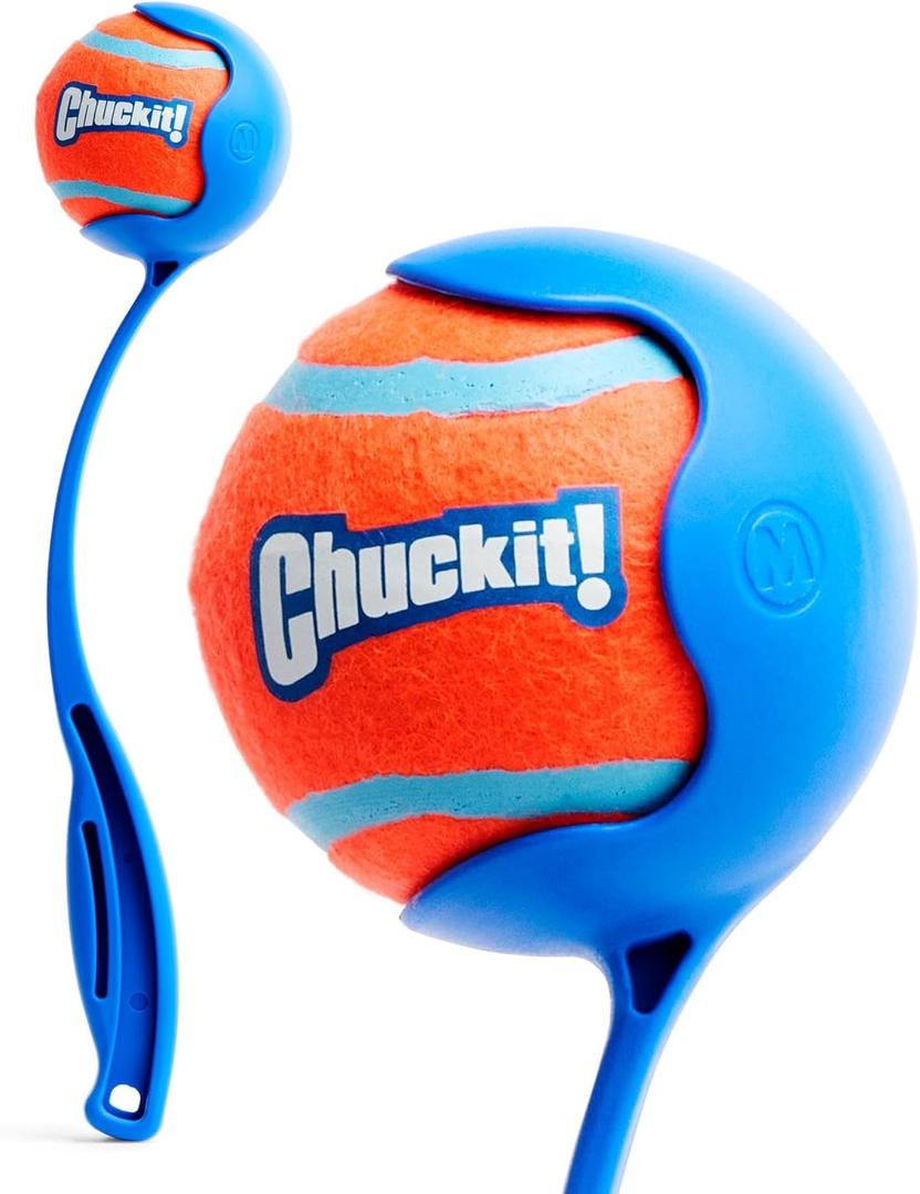 Chuckit! Dog Ball Launcher - Sport 12" with Medium (2.5"), Dog Fetch Ball Thrower, For Dogs 20-60 Pounds, Made in USA (12in)
