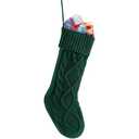 OYB Christmas Stockings，18 Inches Knitted Christmas Stockings，Large Christmas Stockings，Decorations for Family Holiday Xmas Party (Green)