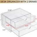 Clear Desk Drawer Organizer, 6 Drawers, Plastic | Stackable Desk Organizers and Accessories, For Pencils, Books, Art Crafts, Makeup, For Home Office, Bathroom, Kitchen