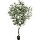 VIGGDA Artificial Tree Faux Olive Tree 7ft (82in,UV Protection 2289 Leaves) Tall Fake Olive Plant in Pot Fake Silk Tree Faux Plants Indoor