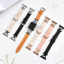 Wearlizer Leather Band Compatible with Apple Watch Bands Women 41mm 40mm 38mm 49mm 46mm 45mm 44mm 42mm, Fancy Dressy Strap for iWatch Series 11 10 9 8 7 6 5 4 3 SE/Ultra 3 2 1