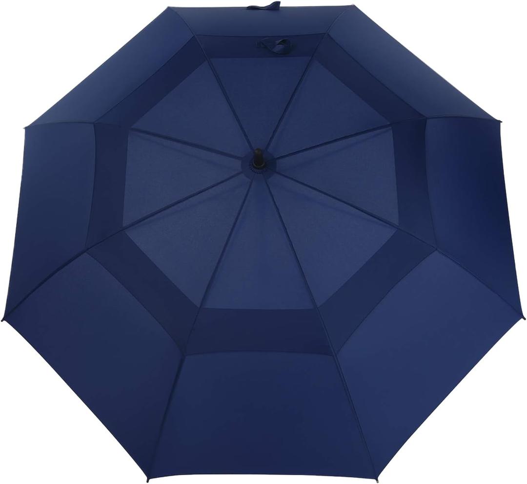 MRTLLOA Extra Large Golf Umbrella, 72 Inch Automatic Open, Oversize Double Canopy Vented Windproof Waterproof Sports Umbrellas for Rain (72 Inch, Navy Blue)