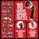 Best 150 ft Metal Garden Hose Set - No-Kink Durable 316 Stainless Steel, 10-Way Zync Spray Nozzle & Hook  Tough Flexible Heavy Duty Water Hoses, Naval Brass, Rust, Weather, LeakProof