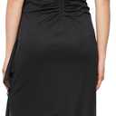 Alex Evenings Women's Wedding Guest Dress with V-Neck Stretch Sequin Bodice and Empire Waist (Petite and Regular Sizes) (Black, M)