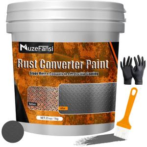 Rust Converter Paint Gray 35oz 2-in-1 Rust Proof Paint & Metal Primer, Anti Rust Coating, Metal Rust Inhibitor for Auto & Tools