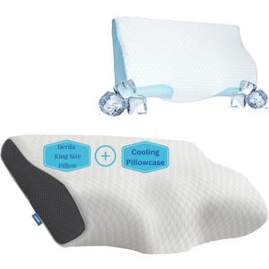 Derila King Size Memory Foam Pillow & Cooling Pillowcase