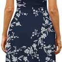 WEACZZY Women's Summer Short Sleeve Casual Dresses V-Neck Floral Party Dress with Pockets (L)