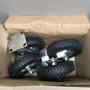 10 Inch Pneumatic Casters Set of 4 (2 Swivel/2 Rigid),Heavy Duty Casters,Tolerable 1300 LBS,Rubber Knobby Tread for Workbench, Cart, Trolley,Wagon and Shelves