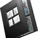 Photo Album 4x6 - Picture Album 500 Slots of Horizontal and Vertical Photo Slots, Album Cover is Designed with Faux Leather, Great for Wedding, Anniversary, Baby, Family, (Black)
