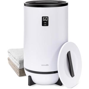 SereneLife Towel Warmer Bucket Style  Portable Blanket Heater for Spa and Bathroom, Large Capacity, Customizable Fragrance, Auto Shut-Off, Fits 2 Large Towels or Blankets, One-Touch Control, Black