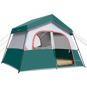 HIKERGARDEN 6-8 Person Camping Tent - Portable Family Cabin Tent for Camp, Windproof Fabric Camp Tent Outdoor for Hiking, Backpacking, Traveling