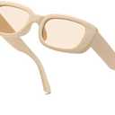 aisswzber Vintage Rectangle Sunglasses for Women Men 90s Fashion Narrow Square Frame Eyewear UV400 Protection