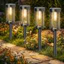 Sparkblaze 11 Pack Solar Pathway Lights Outdoor, Modern Classic Solar Garden Lights, Auto On/Off Landscape Lighting for Yard, Lawn, Patio, Walkway, Waterproof Solar Stake Lights. (12, Warm White)