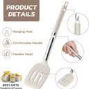 Onader Silicone Cooking Utensils Set of 15, Kitchen Utensils Set with Holder for Nonstick Cookware, 446F Heat Resistant Stainless Steel Handle - Khaki