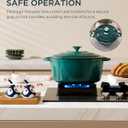 Enameled Cast Iron Dutch Oven - 4.5QT Pot with Lid & Cotton Potholders - Heavy-Duty Cookware for Braising, Stews, Roasting, Bread Baking, Oven Safe up to 500°F & Across All Stovetops, Bottle Green