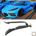 A Pair Canards Front Bumper for Chevrolet Corvette C8 Stingray/Z51 2020-2024 Front Bumper Spoiler Splitter Side Dive Plane Air Vent Fins Intake Grill Inserts ABS Plastic (Carbon Fiber Paint)