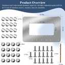 Wide Mouth Pool Skimmer Repair Kit, 18 .75"W 12.25"H Stainless Steel Plate Fits Hayward 1091WM & Hydrotools 8939 Skimmers Pool Wall Repair Panel, with Drill Bits & 16 Sets Screws, Washers, Nuts
