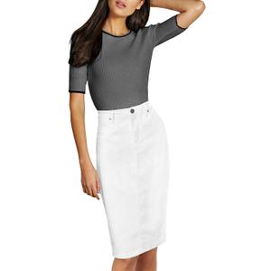 Lexi Womens Stretch Pencil Skirts with Functional Pockets, A Line & Destructed Mini Denim Skirts, 
Size: 8