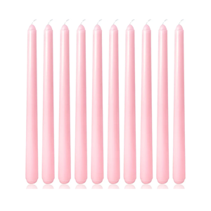 10 Inch Baby-Pink Taper Candles for Home Decoration, 10 Pack Unscented Candlesticks for Dinner Wedding Party, Smokeless and Dripless Candle Sticks