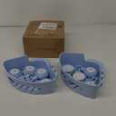 LEVERLOC Corner Shower Caddy Suction Cup, shower shelves suction cup, 2 Pack Basket Powerful Bathroom, Waterproof & Oil-proof Organizer for Kitchen, No-Drilling Removable (Blue)