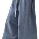 SHENHE Women's Baggy Casual Wide Leg Jeans Drawstring Elastic High Waist Trendy Jeans (S)