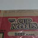 Nissin Cup Noodles Soup, Beef Flavor, Microwaveable Paper Cups, Instant Ramen, 2.25 Ounce (Pack of 12)