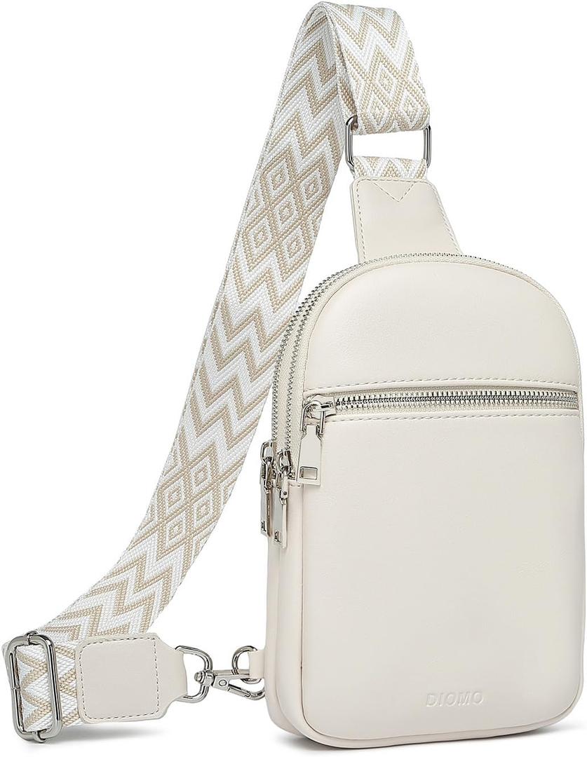 DIOMO Anti Theft Small Sling Bag for Women Cross Body Bag Trendy, RFID Fanny Packs Vegan Leather for Women Travel Belt Purse