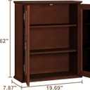 ChooChoo Bathroom Wall Cabinet, Medicine Cabinet with Acrylic Doors, Wall Mounted Over The Toilet Storage Cabinet with Adjustable Shelves for Bathroom, Kitchen, and Laundry Room, Walnut