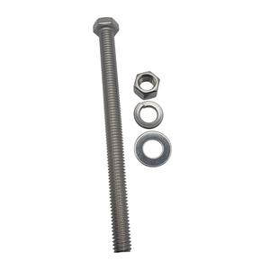 (4 Sets) 3/8"-16 x 5 Stainless Steel Hex Head Screws Bolts, Nuts, Flat & Lock Washers, 18-8 (304) S/S, Fully Threaded by MetalSpacersOnline