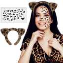 XonyiCos Animal Cheetah Ears Headband, Realistic Leopard Ears for Christmas Party, Cosplay Costume Accessories for Women