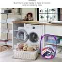 GALPADA Foldable Mesh Laundry Basket with Handles and Side Pocket Portable Pop-up Laundry Hamper for College Dorms Small Apartments and Travel