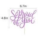 So Proud of You Cake Topper,2026 Graduation Cake Topper,Congrats Grad Party Decorations,2026 High School/College/University Graduation Party Decoration Supplies. (purple)