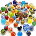 DSHMIXIA 71pcs Assorted Marbles for Kids Handmade Big and Small Glass Marbles Bulk Set for Marble Game Toy Cool and Colorful