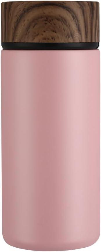 Transit Bottle 12 oz | Locking Drink Through Lid | Leak Resistant Water Bottle or Coffee Travel Mug | Lightweight Insulated Stainless Steel | BPA-Free Liangyuan (pink)