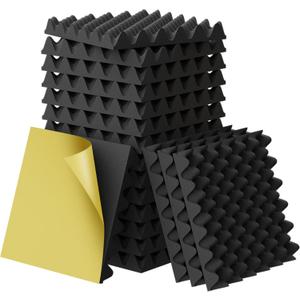 12 Pack 1.5"X12"X12" Acoustic Foam, Self Adhesive Sound Proof Egg Crate Foam(Most Soundproofing Design), Upgraded Sound Proof Foam Panels for Walls, Doors, Fire-Retardent Acoustic Panels,Made by WVOVW