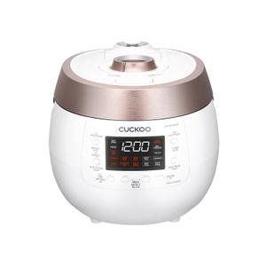 Cuckoo CRP-RT0609FW 6 cup Twin Pressure Plate Rice Cooker & Warmer with High Heat, GABA, Mixed, Scorched, Turbo, Porridge, Baby Food, Steam (Hi/Non Press.) and more, Made in Korea (White)