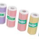 Mini Thermal Printer - 8 Rolls 50x15mm White Self-Adhesive Label Maker Tape for Portable Printer, Sticker Labels for Home Office School Organization