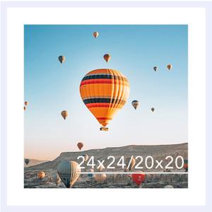 JCJMY 24x24 Picture Frame White with 20x20 Mat, Display Photo 20x20 with Mat or 24 x 24 Without Mat, Wall Hanging Large 24x24 Poster Frame with Shatter Resistant Plexiglass, White