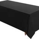 VidaFete 1 Pack Tablecloth 90 * 156inch Rectangle Table Cloth Polyester, Stain Wrinkle Resistant Polyester Dining Table Cover for Kitchen Dinning Party Wedding Tabletop Buffet Decoration(Black)